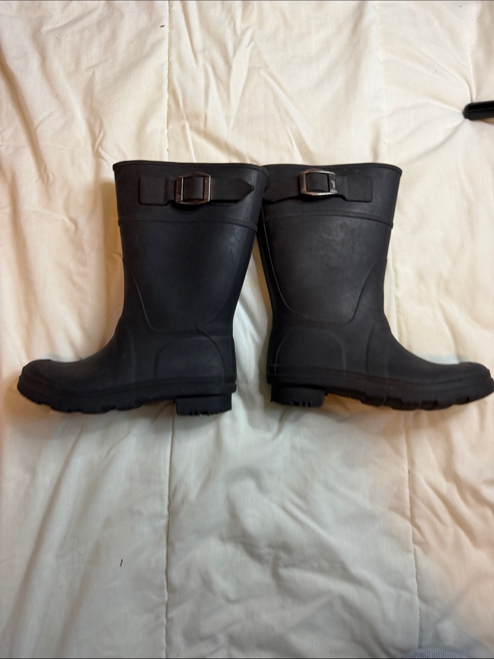 Kamik Black Kids Waterproof Rain & Snow Boots with Buckle Accent